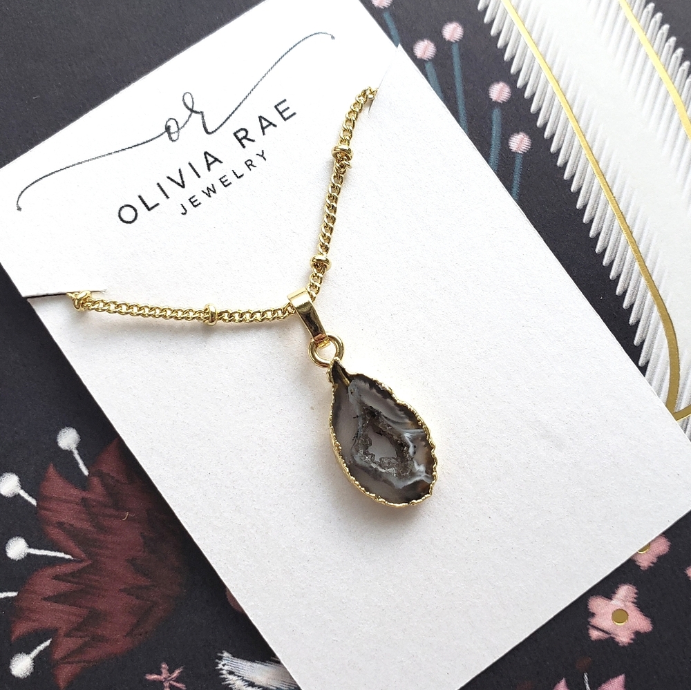 Natural Geode Slice Necklace